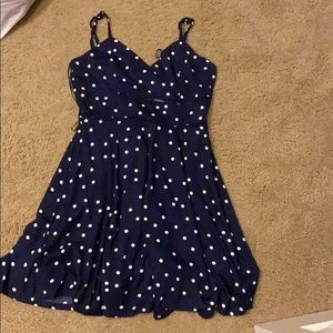 francesca navy blue polka dot dress